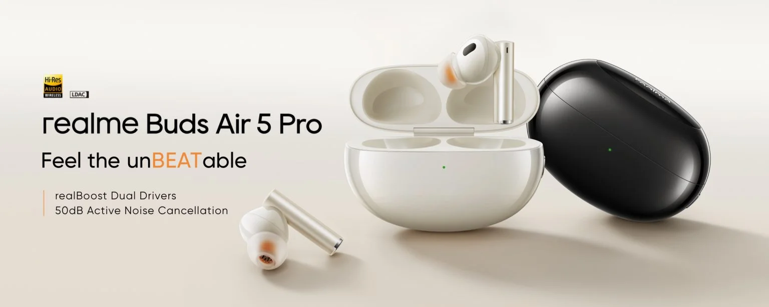 Realme Buds Air 5 Pro ANC Earbuds with Hi-Res Audio and Dual Drivers – GearBaba Bangladesh