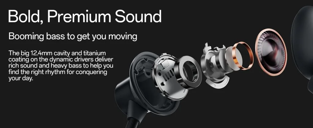 ANC Neckband featuring 45dB noise cancellation, 12.4mm bass driver, 28-hour battery, and IP55 water resistance, available at GearBaba Bangladesh.