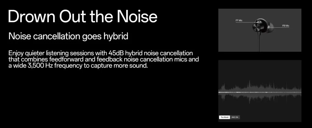 ANC Neckband featuring 45dB noise cancellation, 12.4mm bass driver, 28-hour battery, and IP55 water resistance, available at GearBaba Bangladesh.