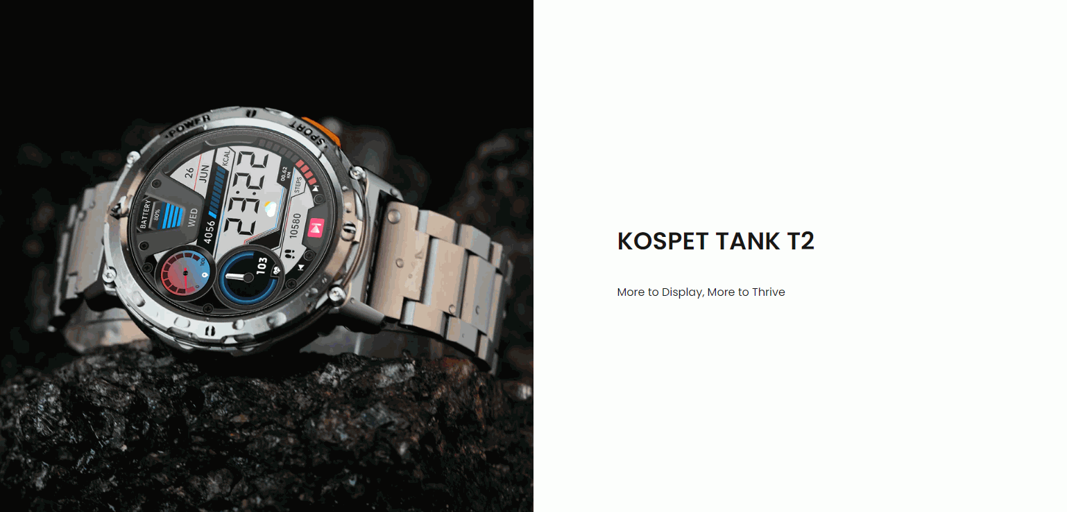 Kospet Tank T2 Smart Watch Special Edition Metal Strap – Gearbaba Bangladesh