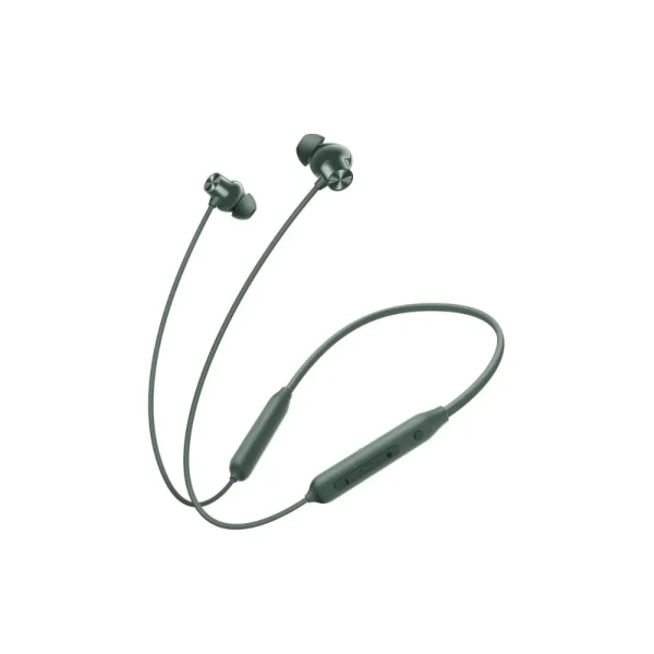 OnePlus Bullets Wireless Z2 ANC Neckband featuring 45dB noise cancellation, 12.4mm bass driver, 28-hour battery, and IP55 water resistance, available at GearBaba Bangladesh.