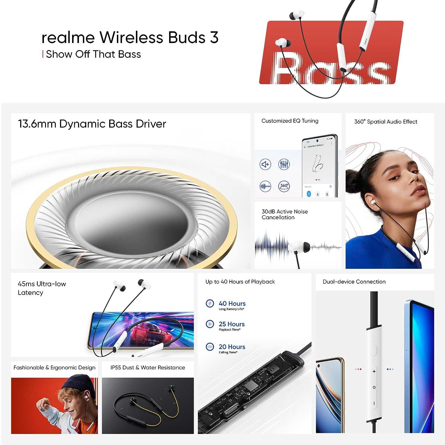 Bluetooth Neckband with 45dB ANC – GearBaba Bangladesh