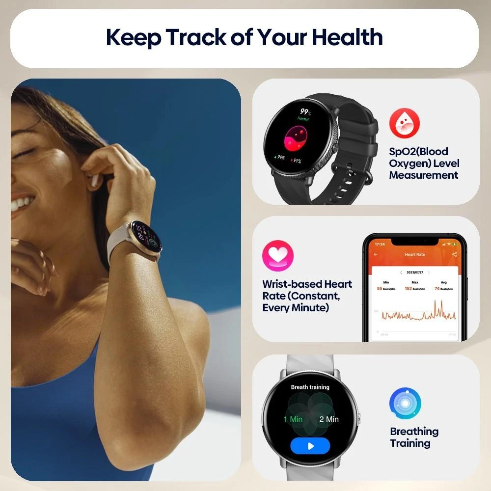 Zeblaze GTR 3 Pro Smart Watch with AMOLED Display and Bluetooth Calling – Gearbaba