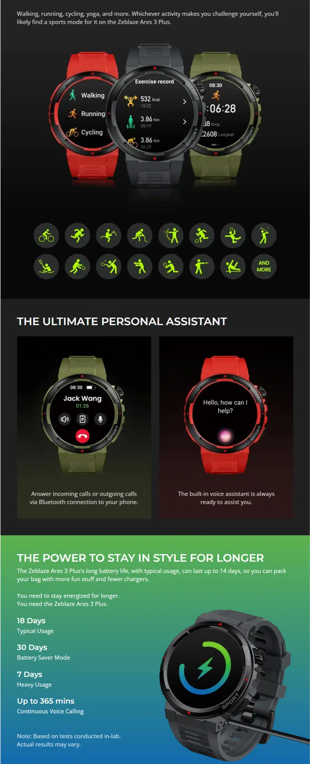 Zeblaze ARES 3 Plus Smart Watch Bluetooth Calling – Gearbaba